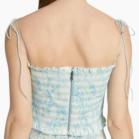 Alice + Olivia by Stacey Bendet NWT Kathlyn Floral Smocked Crop Top MSRP $275 XL - Picture 7 of 11